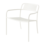 Fauteuil de jardin avec accoudoirs � lames en acier inoxydable blanc pur patio - tolix