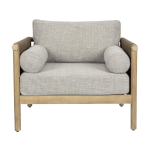 Fauteuil de jardin en bois d'acacia et tissu en polyester gris 84x95x68cm oasis - dutchbone