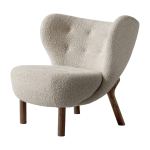 Fauteuil en laine beige et pieds en noyer little petra vb1 - &tradition