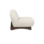 Fauteuil lounge en tissu beige et bois de fr�ne loom - dutchbone