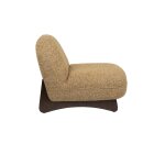 Fauteuil lounge en tissu marron et bois de fr�ne loom - dutchbone