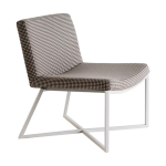 Fauteuil m�tal et tissus pied - de - poule zero - custom form