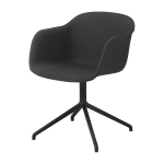 Fauteuil noir pi�tement pivot et assise textile fiber - muuto