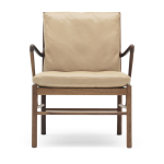 Fauteuil en noyer huil� et assise en cuir sif 90 85cm ow149 - carl hansen & s�n