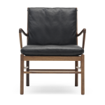 Fauteuil en noyer huil� et assise en cuir thor 301 85cm ow149 - carl hansen & s�n
