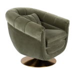 Fauteuil en polyester effet velours vert et bois d'eucalyptus 88x82x79cm whiskey - dutchbone