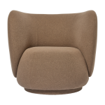 Fauteuil en polyester recycl� marron 87x76cm rico lounge - ferm living