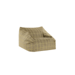 Fauteuil pouf pour enfant en velours recycl� � carreaux vert kaki et jaune 72 x 72 x 42 cm chelsea - ...