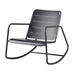 Fauteuil rocking chair en aluminium noir copenhagen - cane - line