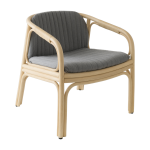 Fauteuil en rotin assise en tissu gris mood 70x61cm hublot - orchid edition