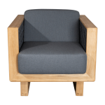 Fauteuil en teck angle - cane - line