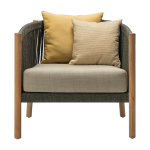 Fauteuil en teck et corde noir lento - vincent sheppard