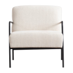 Fauteuil en textile blanc en acier noir 90x70x75cm berg�re - home design
