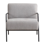 Fauteuil en textile gris en acier noir 90x70x75cm berg�re - home design