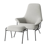 Fauteuil en tissu et repose - pieds shell hai - hem