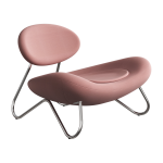 Fauteuil en tissu rose et acier chrome meadow - woud