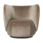 Fauteuil en velours brillant 87x76cm rico lounge - ferm living