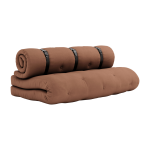 Futon canap� convertible en coton argile brune 140x95x60cm buckle - up - karup design