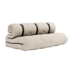 Futon canap� convertible en coton beige 140x95x60cm buckle - up - karup design
