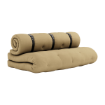 Futon canap� convertible en coton beige bl� 140x95x60cm buckle - up - karup design