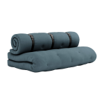 Futon canap� convertible en coton bleu p�trole 140x95x60cm buckle - up - karup design