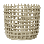 Grand panier beige en c�ramique - ferm living