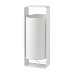Grande lampe de table en m�tal blanc et tissu beige 16 x 15 x 40 cm lula - faro barcelona