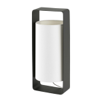 Grande lampe de table en m�tal noir et tissu blanc 16 x 15 x 40 cm lula - faro barcelona