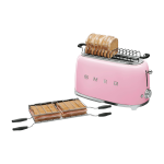 Grille - pain 2 grandes fentes rose ann�es 50 - smeg
