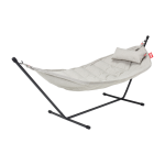 Hamac en acier noir et tissu gris mist avec coussin 270x138x110cm headdemock superb deluxe - fatboy