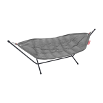 Hamac en acier noir et tissu gris pierre 270x138x110cm headdemock superb - fatboy