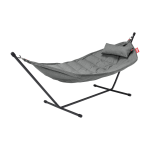 Hamac en acier noir et tissu gris rock avec coussin 270x138x110cm headdemock superb deluxe - fatboy