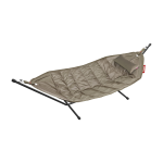Hamac en acier noir et tissu gris taupe avec coussin 270x138x110cm headdemock deluxe - fatboy