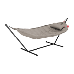 Hamac en acier noir et tissu gris taupe avec coussin 270x138x110cm headdemock superb deluxe - fatboy