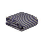 Housse de couette lit double en popeline de coton bio � rayures bleu indigo 240 x 220 cm leonard - nobodinoz ...