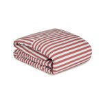 Housse de couette lit double en popeline de coton bio � rayures bleu et rouge 240 x 220 cm leonard - ...