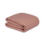 Housse de couette lit double en popeline de coton bio � rayures rouge et rose 240 x 220 cm leonard - ...