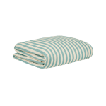 Housse de couette lit individuel en popeline de coton bio � rayures bleu turquoise 150 x 200 cm sheldon ...
