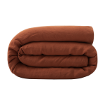 Housse de couette terracotta en lin lav� 140 x 200 cm - the cool republic