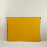 Housse de t�te de lit nino jaune ocre et feston noir - madura