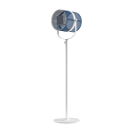 Lampadaire abat - jour bleu marine et pied blanc la lampe paris - maiori