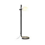 Lampadaire en acier chrom� marron et plastique blanc 38x135cm lauro - marset