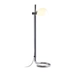 Lampadaire en acier chrom� et plastique blanc 38x135cm lauro - marset