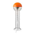 Lampadaire en acier chrom� et plastique orange wire - verpan