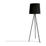 Lampadaire en aluminium et tissu noir 173 cm eva - martinelli luce