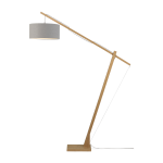 Lampadaire en bambou naturel abat - jour en lin gris clair 207cm montblanc - good & mojo