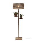 Lampadaire avec �tag�re en bambou noir et naturel 50x158cm java - good & mojo