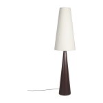 Lampadaire en fer brun et abat - jour en tissu boucl� cr�me 41x166cm miki - dutchbone