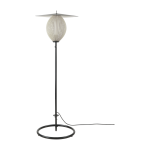 Lampadaire de jardin blanc cr�me et m�tal noir 128 cm satellite - gubi