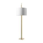 Lampadaire en laiton satin� et abat - jour blanc 200cm upper - cvl luminaires